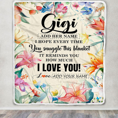 Personalized To My Gigi Blanket From Granddaughter Grandson Floral I Love You Great Gigi Birthday Gifts Mothers Day Christmas Customized Fleece Blanket | teecentury
