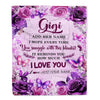 Personalized To My Gigi Gifts Blanket From Granddaughter Grandson Purple Floral Birthday Gifts For Gigi Mothers Day Christmas Custom Fleece Blanket | teecentury
