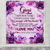 Personalized To My Gigi Gifts Blanket From Granddaughter Grandson Purple Floral Birthday Gifts For Gigi Mothers Day Christmas Custom Fleece Blanket | teecentury