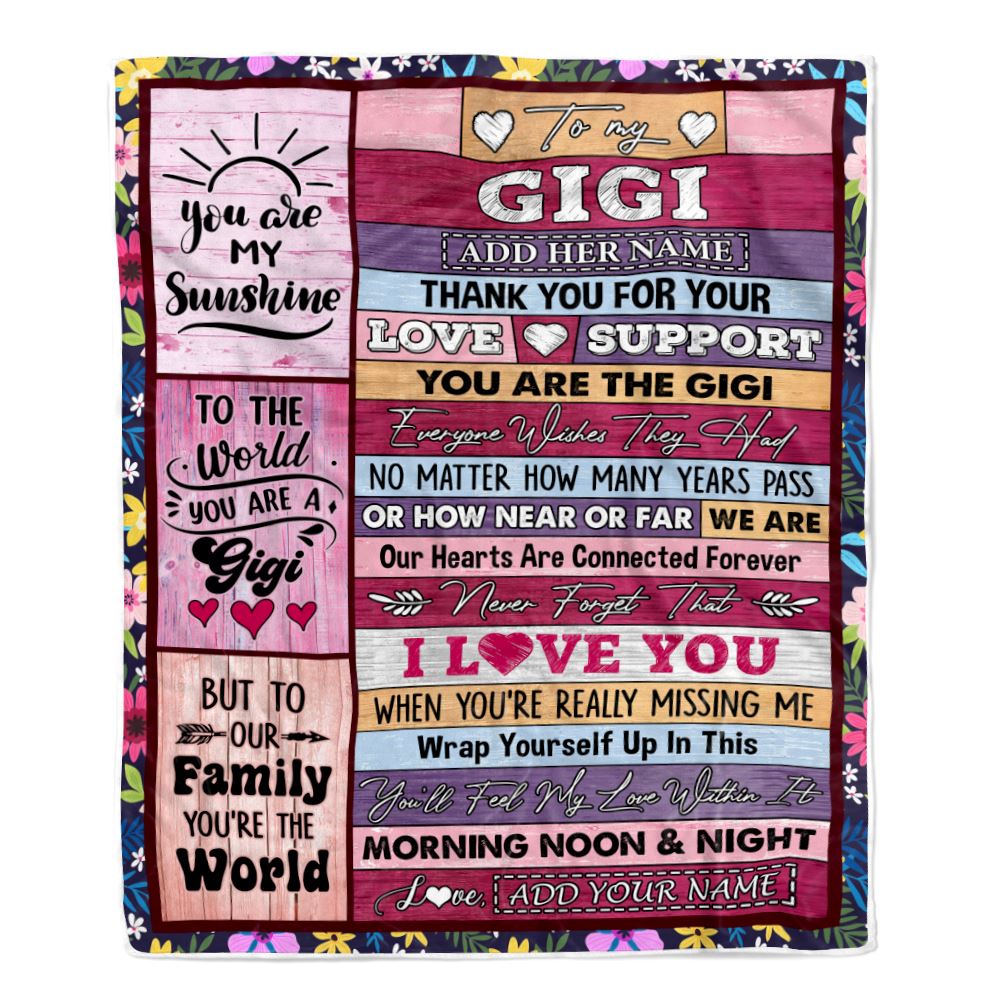 Personalized To My Gigi Gifts Blanket From Granddaughter Grandson Wood You Are The Gigi Birthday Gifts Mothers Day Christmas Customized Fleece Blanket | teecentury