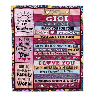 Personalized To My Gigi Gifts Blanket From Granddaughter Grandson Wood You Are The Gigi Birthday Gifts Mothers Day Christmas Customized Fleece Blanket | teecentury