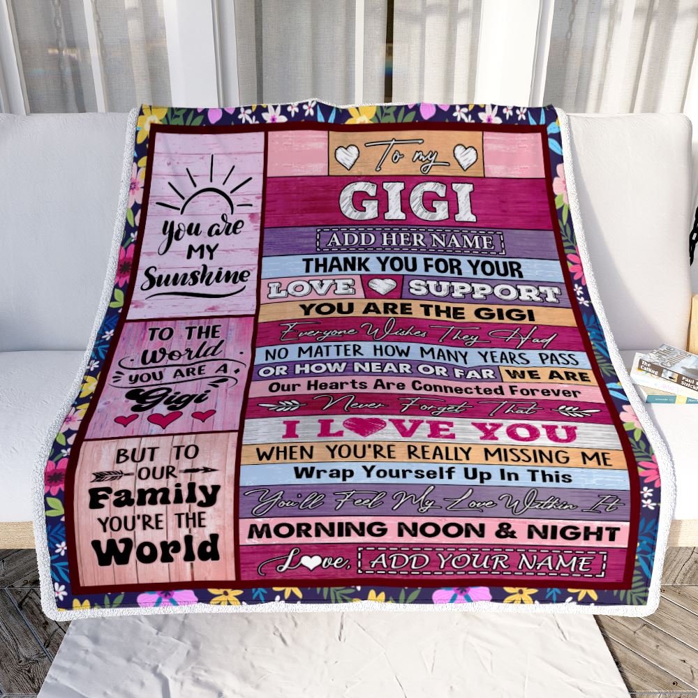 Personalized To My Gigi Gifts Blanket From Granddaughter Grandson Wood You Are The Gigi Birthday Gifts Mothers Day Christmas Customized Fleece Blanket | teecentury