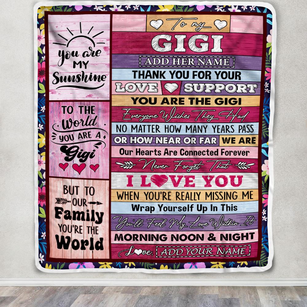 Personalized To My Gigi Gifts Blanket From Granddaughter Grandson Wood You Are The Gigi Birthday Gifts Mothers Day Christmas Customized Fleece Blanket | teecentury