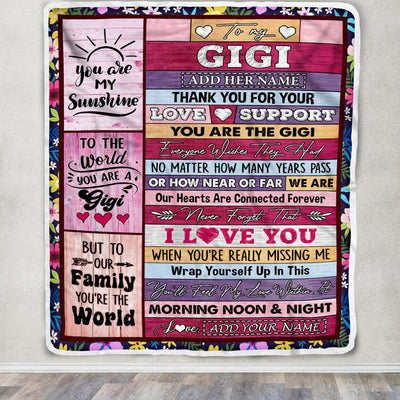 Personalized To My Gigi Gifts Blanket From Granddaughter Grandson Wood You Are The Gigi Birthday Gifts Mothers Day Christmas Customized Fleece Blanket | teecentury