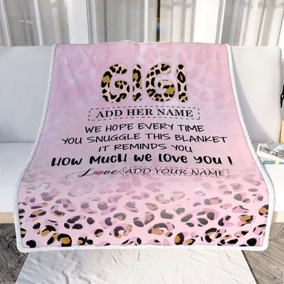 Personalized To My Gigi Gifts From Granddaughter Grandson Blanket Pink Leopard Happy Birthday Gifts For Gigi Mothers Day Christmas Customized Fleece Blanket | teecentury