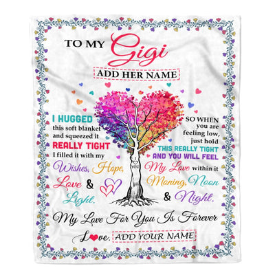 Personalized To My Gigi Gifts From Granddaughter Grandson Hugged Blanket Birthday Gifts For Gigi Mothers Day Thanksgiving Christmas Customized Fleece Blanket | teecentury