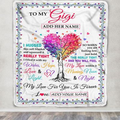 Personalized To My Gigi Gifts From Granddaughter Grandson Hugged Blanket Birthday Gifts For Gigi Mothers Day Thanksgiving Christmas Customized Fleece Blanket | teecentury