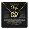 Interlocking Hearts Necklace 18K Yellow Gold Finish | 1 | Personalized To My Gigi Gifts Necklace From Granddaughter GrandsonGrateful Thank You Gigi Birthday Mothers Day Christmas Customized Gift Box Message Card | teecentury
