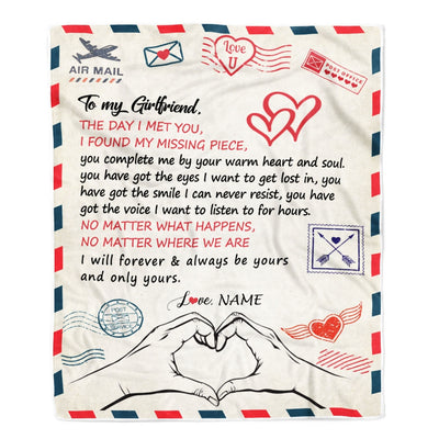 Personalized To My Girlfriend Blanket From Boyfriend I Will Always Be Yours Air Mail Girlfriend Birthday Valentines Day Christmas Customized Fleece Blanket | teecentury