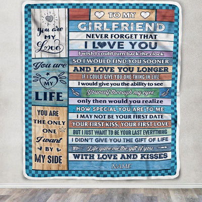 Personalized To My Girlfriend Blanket From Boyfriend Wood I Love You Girlfriend Birthday Anniversary Romantic Valentines Christmas Customized Fleece Blanket | teecentury