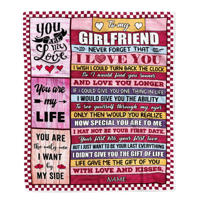 Personalized To My Girlfriend Blanket From Boyfriend Wood Never Forget I Love You Birthday Anniversary Valentines Christmas Customized Gift Fleece Blanket | teecentury