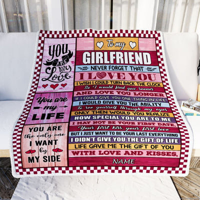 Personalized To My Girlfriend Blanket From Boyfriend Wood Never Forget I Love You Birthday Anniversary Valentines Christmas Customized Gift Fleece Blanket | teecentury
