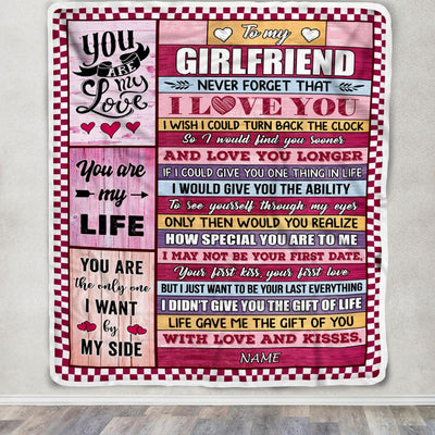 Personalized To My Girlfriend Blanket From Boyfriend Wood Never Forget I Love You Birthday Anniversary Valentines Christmas Customized Gift Fleece Blanket | teecentury