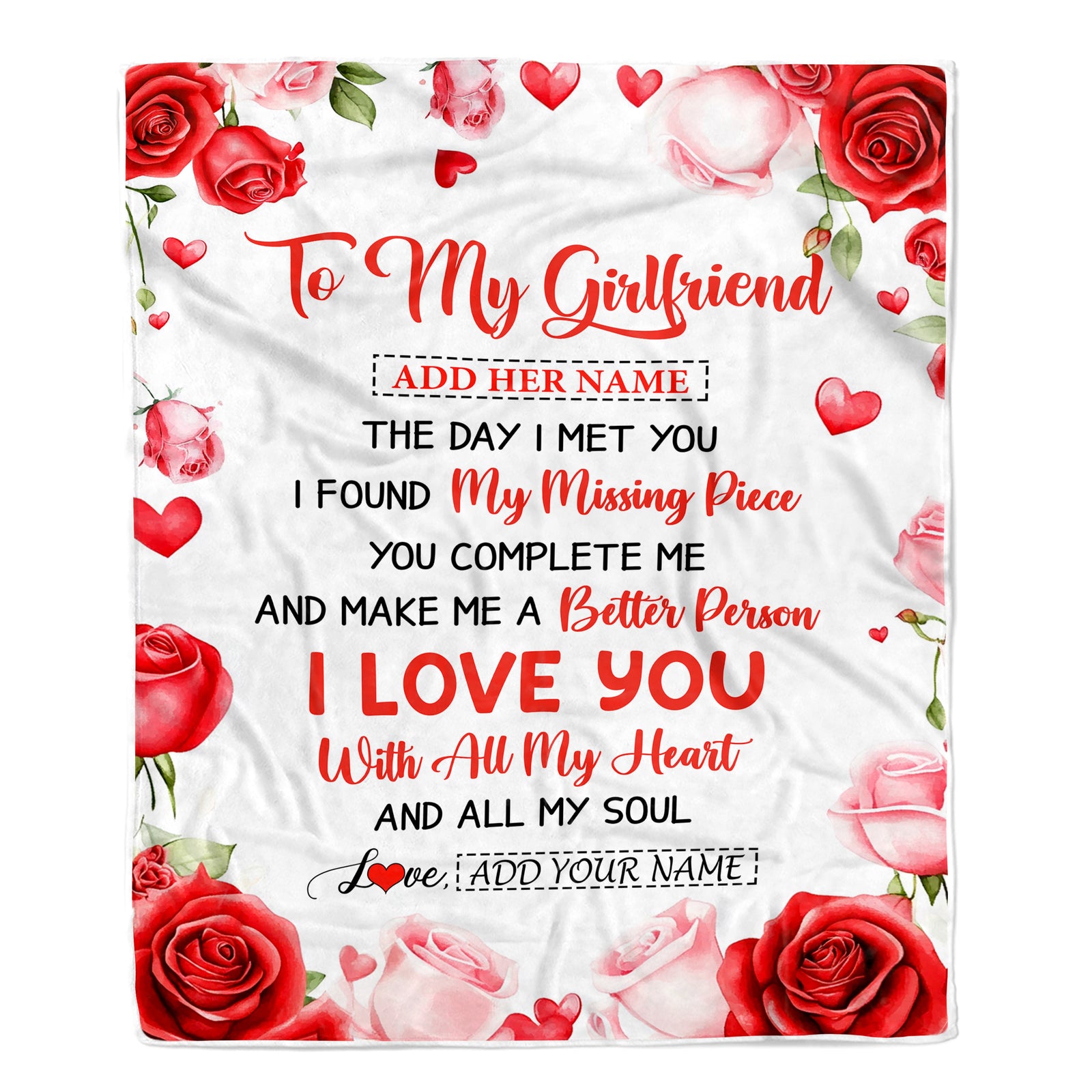 Personalized To My Girlfriend Blanket The Day I Met You Gifts For Girlfriend Anniversary Romantic For Women Valentines Birthday Gifts Christmas Fleece Blanket | teecentury