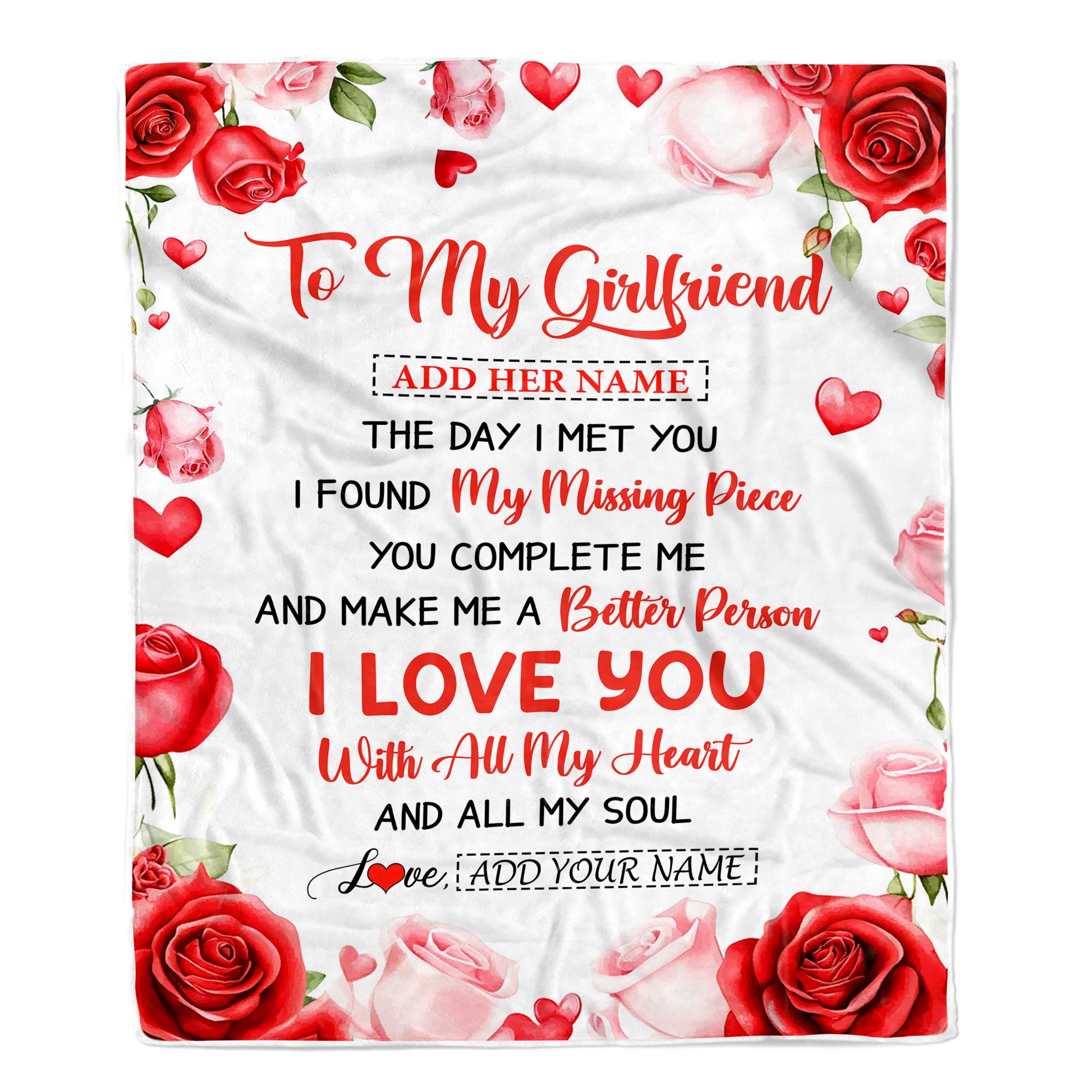 Personalized To My Girlfriend Blanket The Day I Met You Gifts For Girlfriend Anniversary Romantic For Women Valentines Birthday Gifts Christmas Fleece Blanket | teecentury