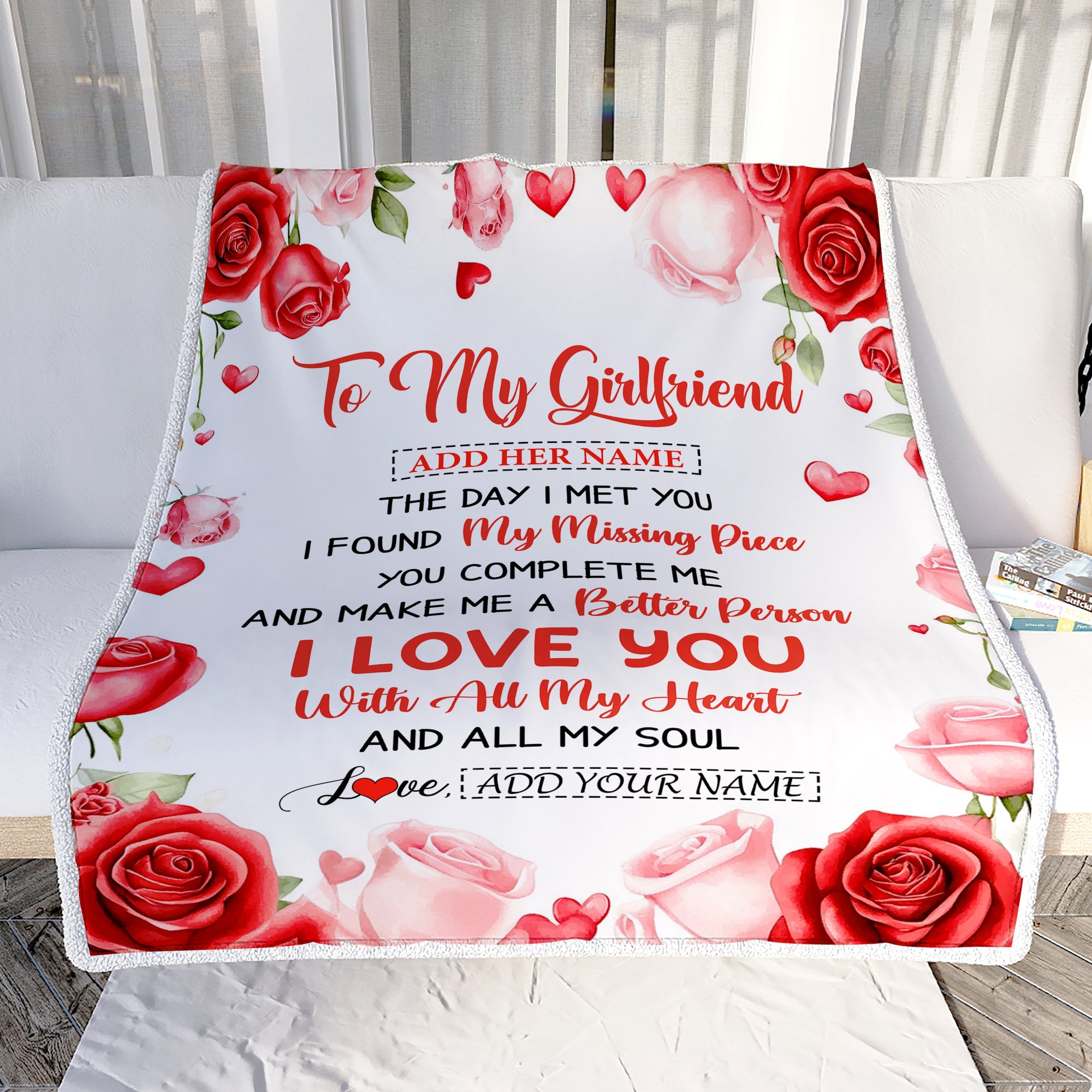 Personalized To My Girlfriend Blanket The Day I Met You Gifts For Girlfriend Anniversary Romantic For Women Valentines Birthday Gifts Christmas Fleece Blanket | teecentury