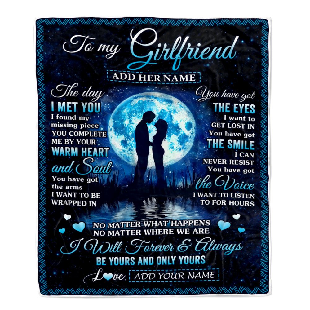 Personalized To My Girlfriend Blanket Wood The Day I Met You Girlfriend Birthday Gifts Romantic Valentines Day For Her Christmas Customized Fleece Blanket | teecentury