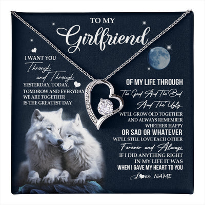 Forever Love Necklace 14K White Gold Finish | 1 | Personalized To My Girlfriend Canvas From Boyfriend I Want You Wolf Girlfriend Birthday Gifts Anniversary Valentines Christmas Custom Wall Art Print Framed Canvas | teecentury