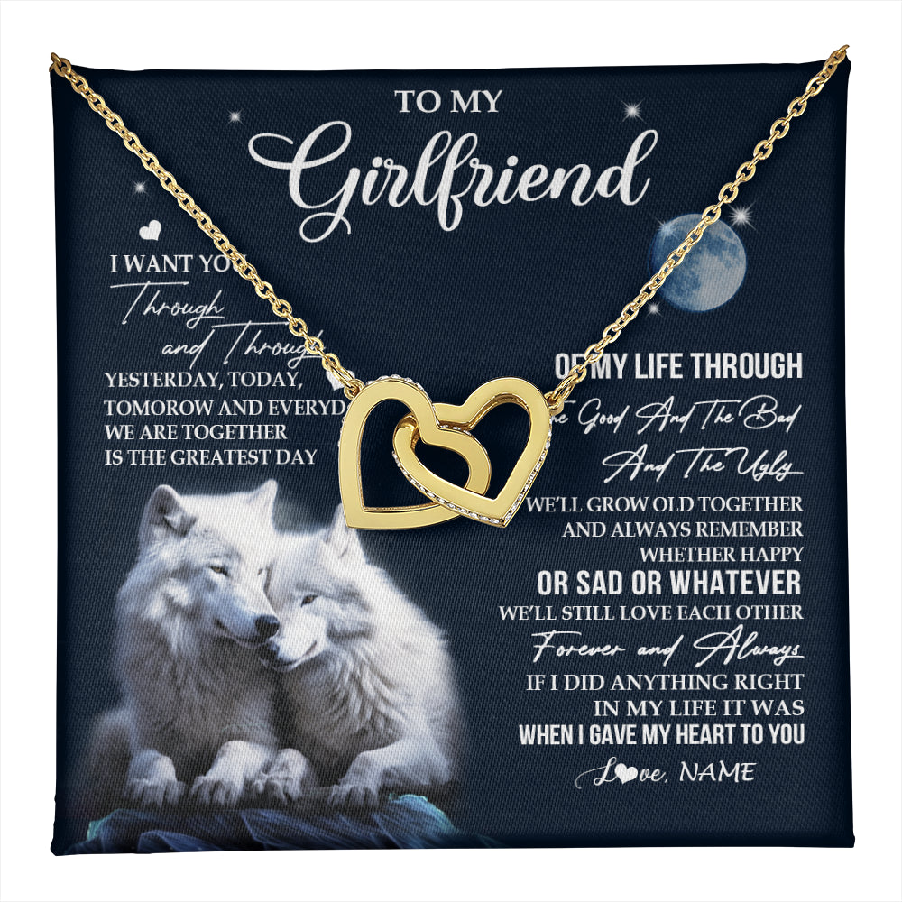 Interlocking Hearts Necklace 18K Yellow Gold Finish | 1 | Personalized To My Girlfriend Canvas From Boyfriend I Want You Wolf Girlfriend Birthday Gifts Anniversary Valentines Christmas Custom Wall Art Print Framed Canvas | teecentury