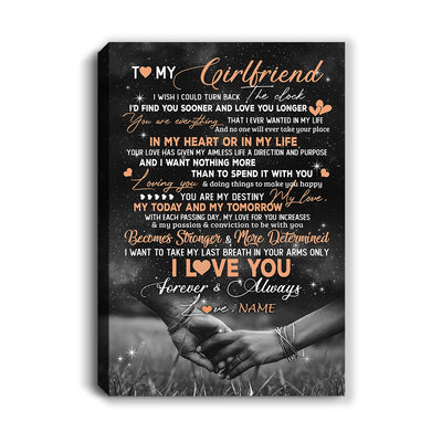 Personalized To My Girlfriend Canvas From Boyfriend Love You Longer Girlfriend Birthday Gift Anniversary Valentines Day Christmas Custom Wall Art Print Framed Canvas | teecentury