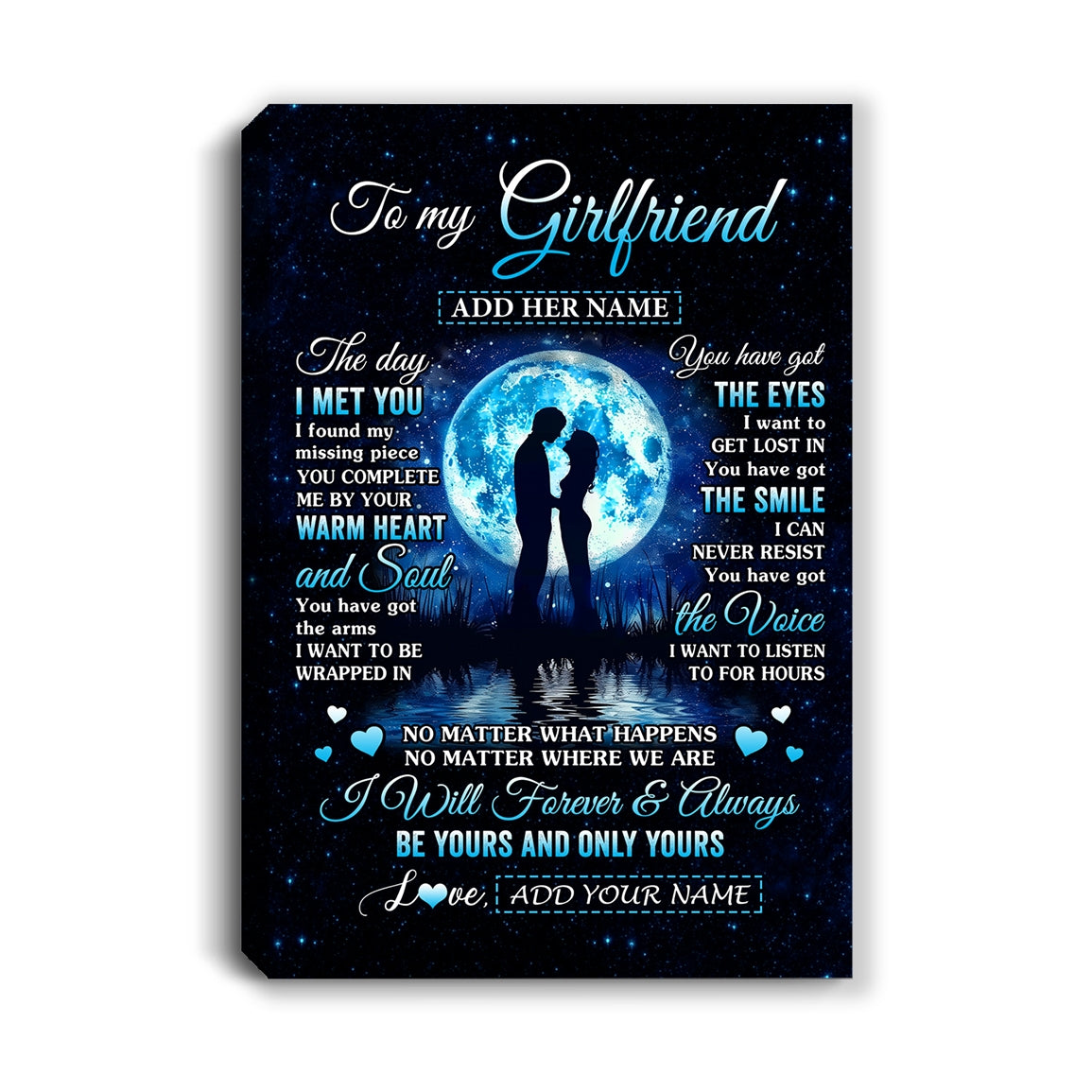 Personalized To My Girlfriend Canvas The Day I Met You Girlfriend Birthday Gifts Romantic Valentines Day For Her Christmas Custom Wall Art Print Framed Canvas | teecentury
