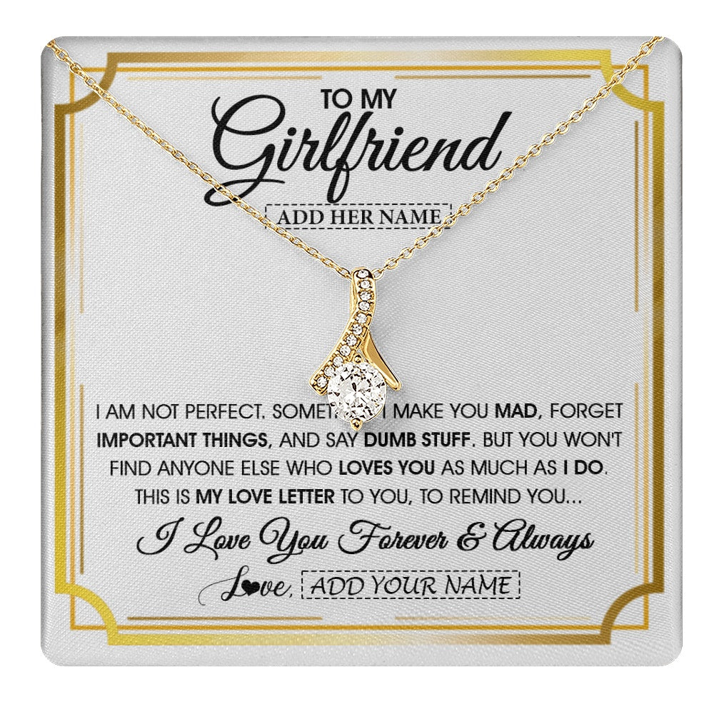 Alluring Beauty Necklace 18K Yellow Gold Finish | 1 | Personalized To My Girlfriend Necklace For Women Love Letter Romatic Gifts For Her Girlfriend Gift From Boyfriend Valentines Custom Gift Box Message Card | https://teecentury.