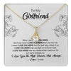 Alluring Beauty Necklace 18K Yellow Gold Finish | 1 | Personalized To My Girlfriend Necklace From Boyfriend I Love You More Girlfriend Birthday Anniversary Wedding Valentines Day Christmas Customized Message Card | teecentury