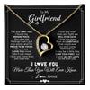 Forever Love Necklace 18K Yellow Gold Finish | 1 | Personalized To My Girlfriend Necklace From Boyfriend The Day I Met You Girlfriend Birthday Anniversary Valentines Christmas Customized Gift Box Message Card | teecentury