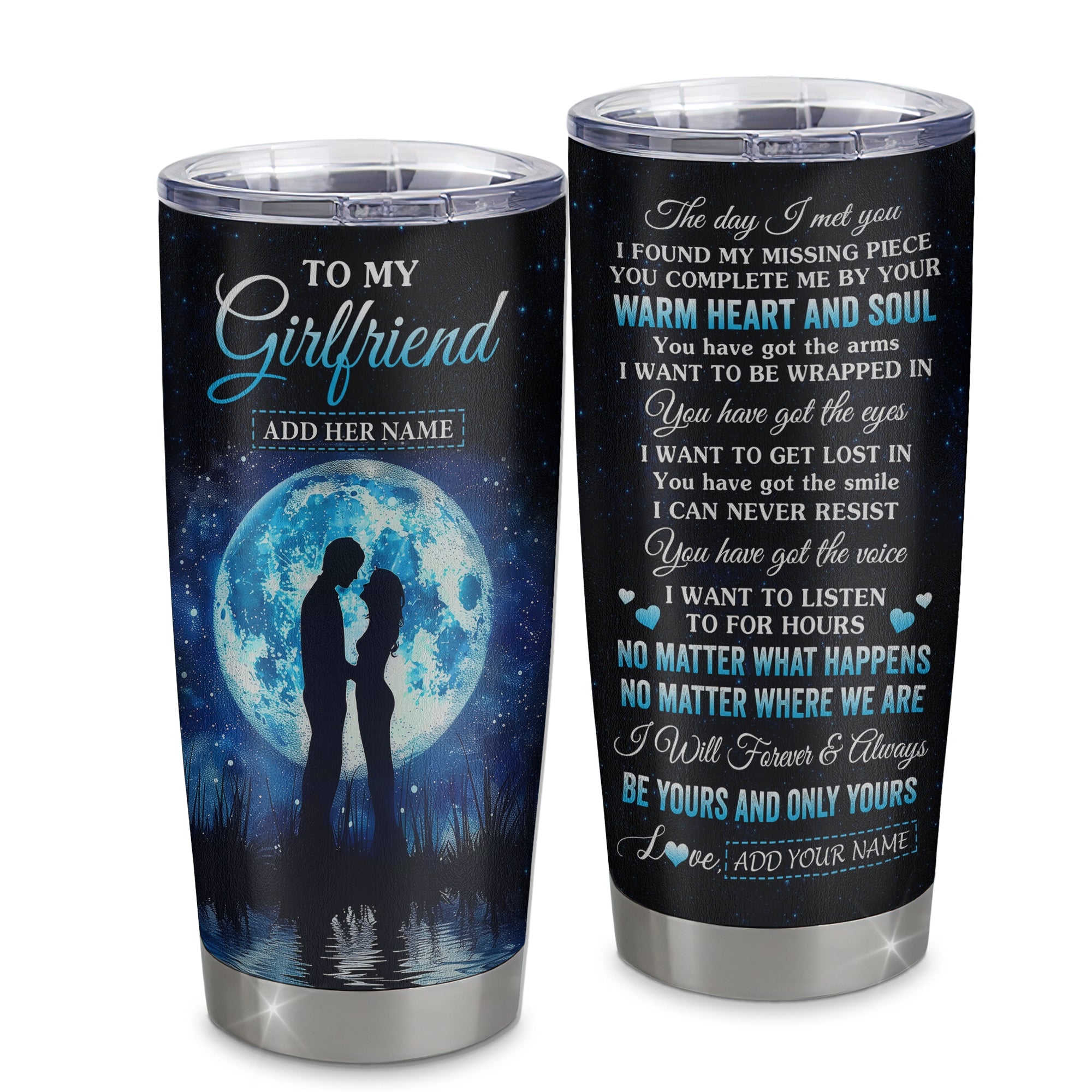 Personalized To My Girlfriend Tumbler The Day I Met You Girlfriend Birthday Gifts Romantic Valentines Day For Her Christmas Custom Stainless Steel Cup Travel Mug | teecentury