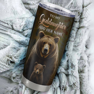 Personalized To My Goddaughter Bear Tumbler From Godmother Uncle Every Day Laugh Love Live Goddaughter Birthday Gifts Christmas Custom Stainless Steel Travel Mug | teecentury