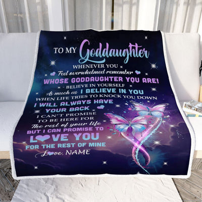 Personalized To My Goddaughter Blanket From Aunt Whenever You Feel Butterfly Goddaughter Birthday Gifts Graduation Christmas Customized Fleece Throw Blanket | teecentury