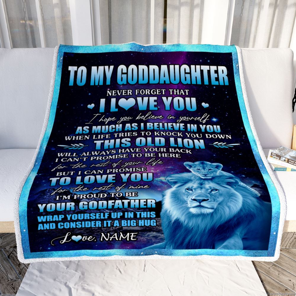 Personalized To My Goddaughter Blanket From Godfather Never Forget That I Love You Goddaughter Birthday Graduation Christmas Bed Quilt Fleece Throw Blanket | teecentury