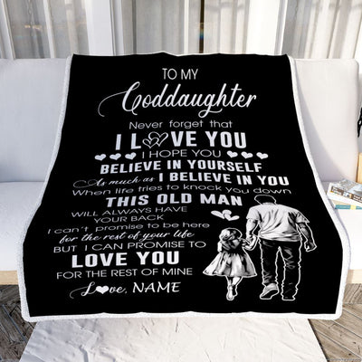 Personalized To My Goddaughter Blanket From Godfather Uncle This Old Man Love You Goddaughter Birthday Gifts Graduation Christmas Customized Fleece Blanket | teecentury
