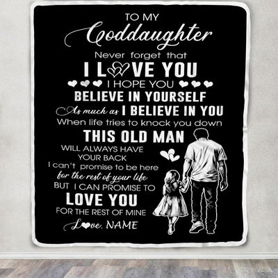 Personalized To My Goddaughter Blanket From Godfather Uncle This Old Man Love You Goddaughter Birthday Gifts Graduation Christmas Customized Fleece Blanket | teecentury