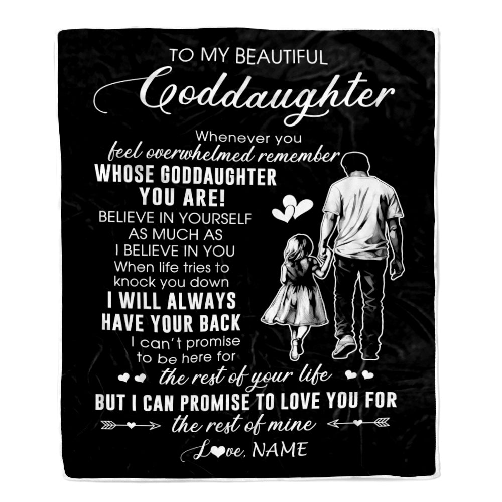 Personalized To My Goddaughter Blanket From Godfather Whenever You Feel Overwhelmed Goddaughter Birthday Christmas Customized Bed Fleece Throw Blanket | teecentury