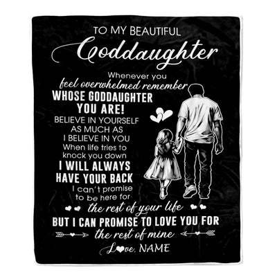 Personalized To My Goddaughter Blanket From Godfather Whenever You Feel Overwhelmed Goddaughter Birthday Christmas Customized Bed Fleece Throw Blanket | teecentury