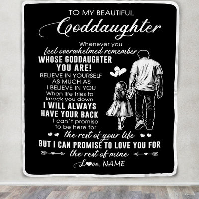 Personalized To My Goddaughter Blanket From Godfather Whenever You Feel Overwhelmed Goddaughter Birthday Christmas Customized Bed Fleece Throw Blanket | teecentury