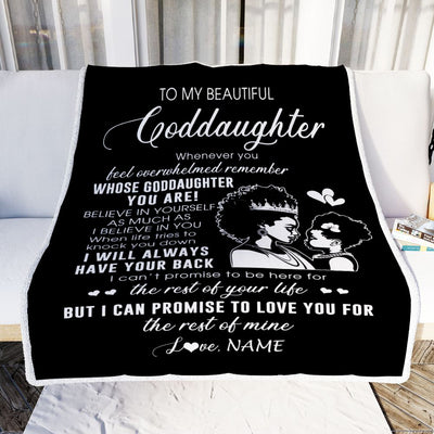 Personalized To My Goddaughter Blanket From Godmother African Woman Whenever You Feel Overwhelmed Niece Birthday Christmas Customized Fleece Throw Blanket | teecentury