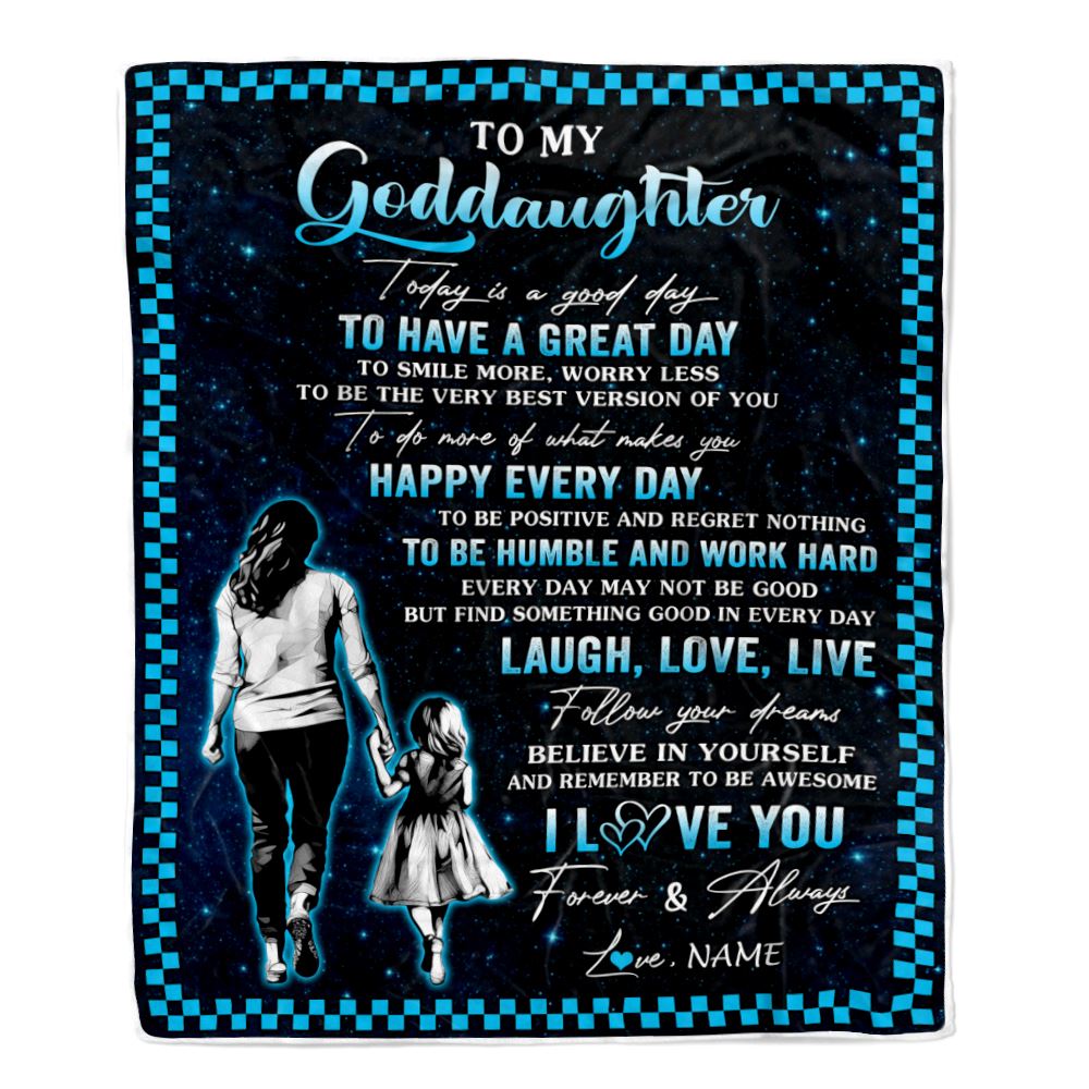 Personalized To My Goddaughter Blanket From Godmother Aunt Every Day Laugh Love Live Aunt Goddaughter Birthday Gifts Christmas Customized Fleece Throw Blanket | teecentury