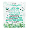 Personalized To My Goddaughter Blanket From Godmother Butterfly Laugh Love Live Goddaughter Birthday Motivational Quote Christmas Customized Fleece Blanket | teecentury