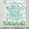 Personalized To My Goddaughter Blanket From Godmother Butterfly Laugh Love Live Goddaughter Birthday Motivational Quote Christmas Customized Fleece Blanket | teecentury