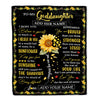 Personalized To My Goddaughter Blanket From Godmother Uncle Be A Sunflower Goddaughter Birthday Gifts Graduation Christmas Customized Fleece Throw Blanket | teecentury