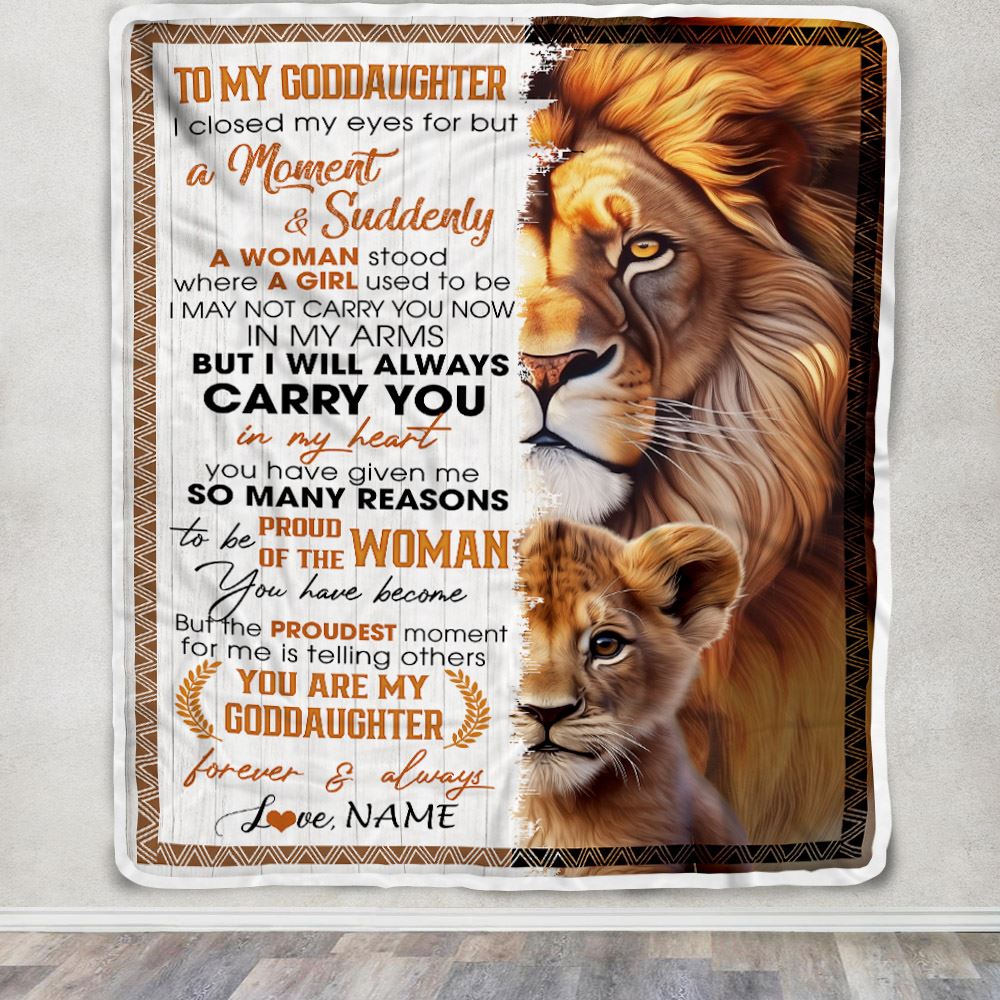 Personalized To My Goddaughter Blanket From Godmother Uncle I Closed My Eyes Great Goddaughter Birthday Gifts Graduation Christmas Customized Fleece Blanket | teecentury