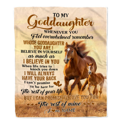 Personalized To My Goddaughter Blanket From Godmother Uncle Whenever You Feel Horse Goddaughter Birthday Gifts Graduation Christmas Customized Fleece Blanket | teecentury