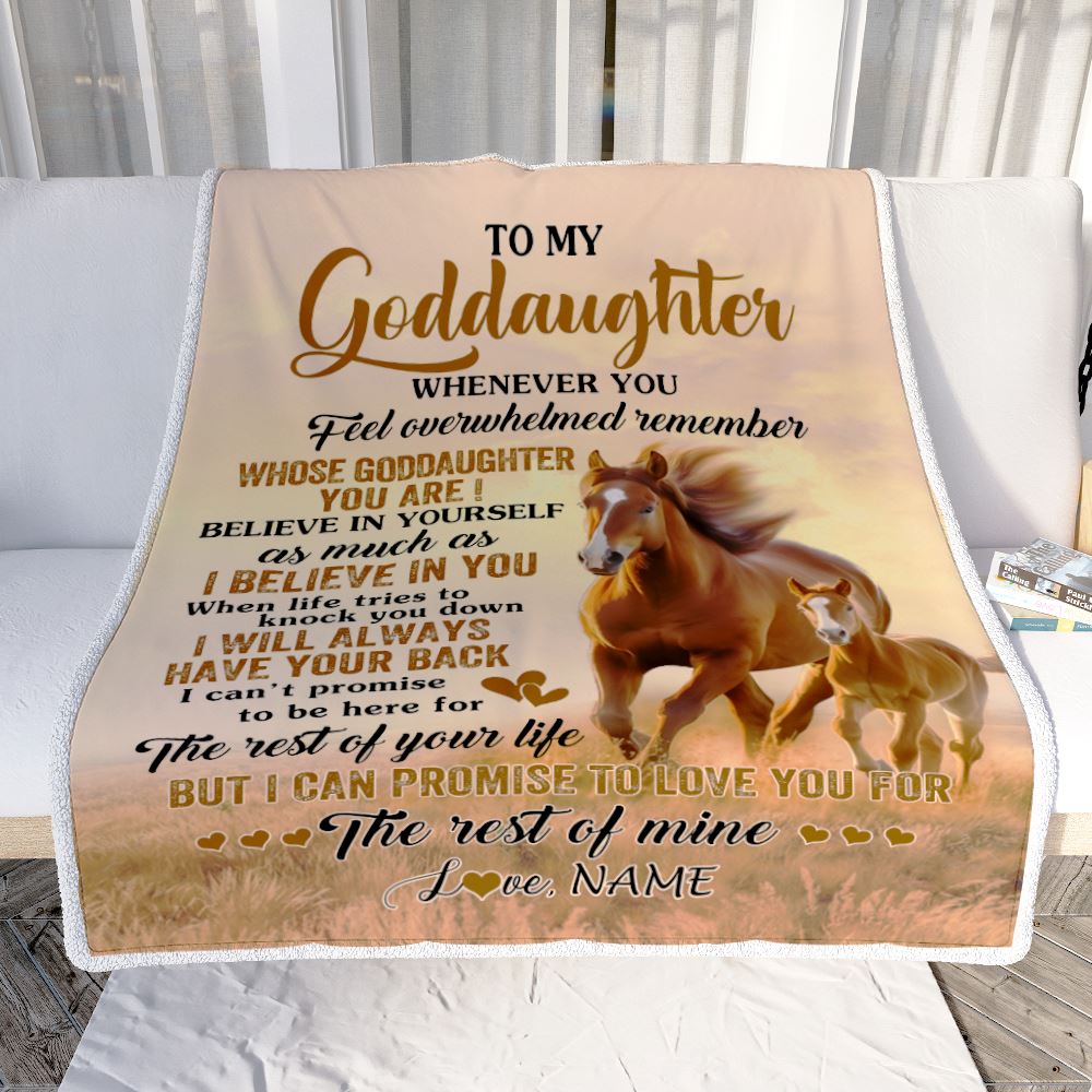Personalized To My Goddaughter Blanket From Godmother Uncle Whenever You Feel Horse Goddaughter Birthday Gifts Graduation Christmas Customized Fleece Blanket | teecentury