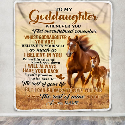 Personalized To My Goddaughter Blanket From Godmother Uncle Whenever You Feel Horse Goddaughter Birthday Gifts Graduation Christmas Customized Fleece Blanket | teecentury