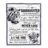 Personalized To My Goddaughter Blanket From Godmother Uncle You Will Never Lose White Tiger Goddaughter Birthday Gifts Christmas Customized Fleece Throw Blanket | teecentury