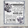 Personalized To My Goddaughter Blanket From Godmother Uncle You Will Never Lose White Tiger Goddaughter Birthday Gifts Christmas Customized Fleece Throw Blanket | teecentury