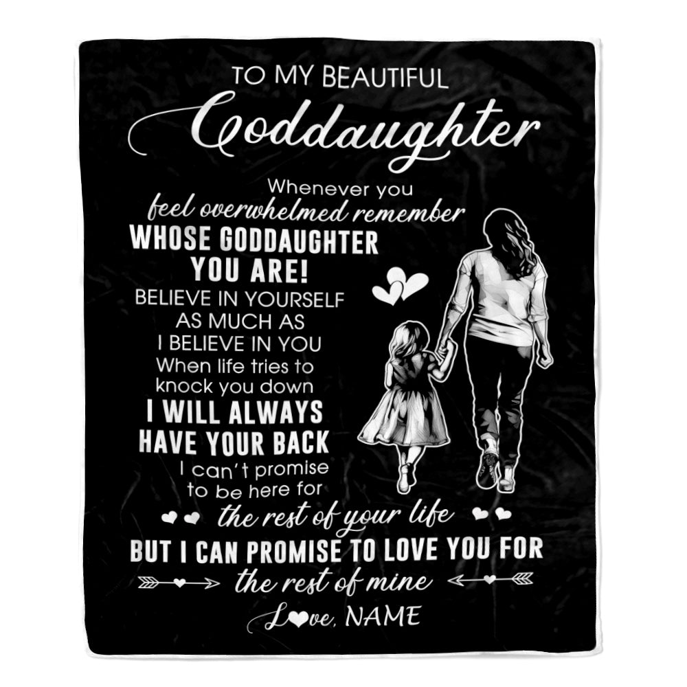 Personalized To My Goddaughter Blanket From Godmother Whenever You Feel Overwhelmed Goddaughter Birthday Christmas Customized Bed Fleece Throw Blanket | teecentury