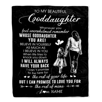 Personalized To My Goddaughter Blanket From Godmother Whenever You Feel Overwhelmed Goddaughter Birthday Christmas Customized Bed Fleece Throw Blanket | teecentury
